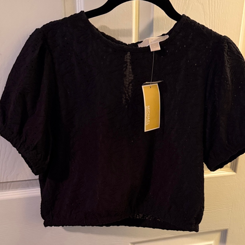 Michael Kors Elegant Black Crop Top NWT